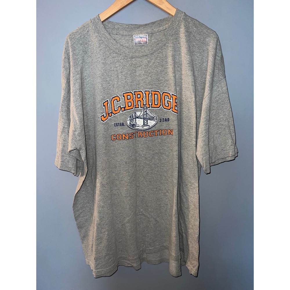 All Sport Events‎ JC Bridge Construction Religious Graphic T-Shirt Gray XXL